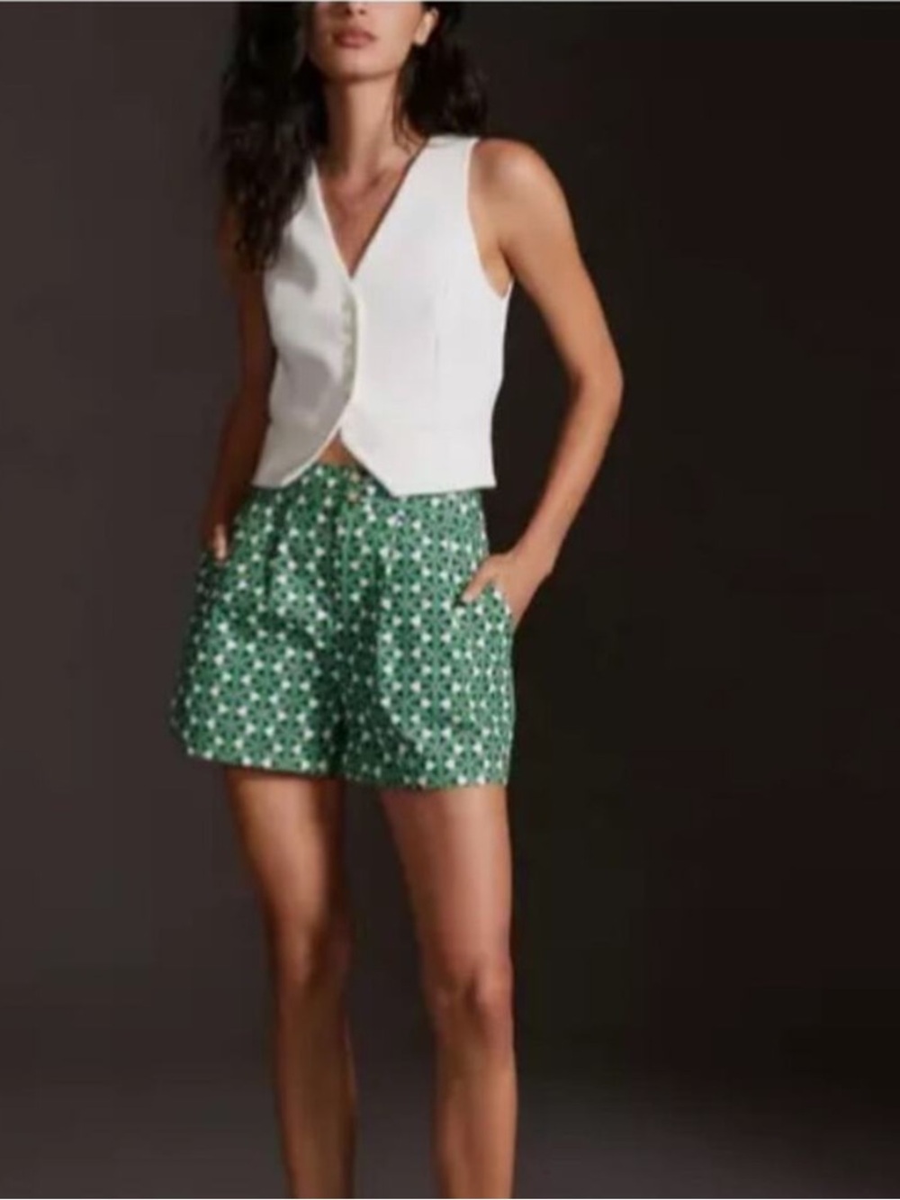 Maeve for Anthropologie 100% Cotton Poplin City Shorts High-Waist 3” Size 4